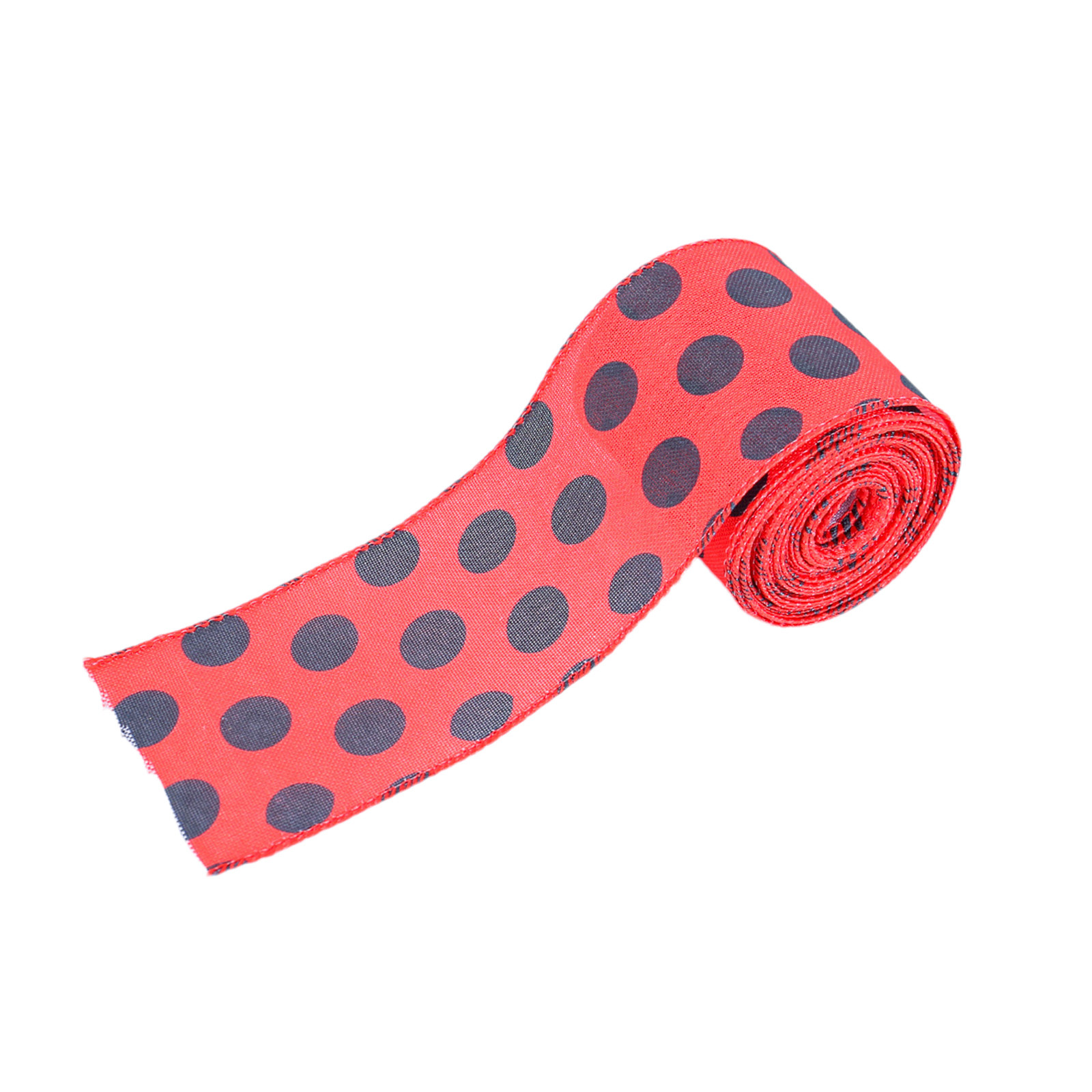Red and Black Polka Ribbon Spring and Summer Ladybugs Gift Packaging Tape 197inch